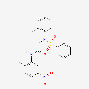 molecular formula C23H23N3O5S B4762059 N~2~-(2,4-dimethylphenyl)-N~1~-(2-methyl-5-nitrophenyl)-N~2~-(phenylsulfonyl)glycinamide 