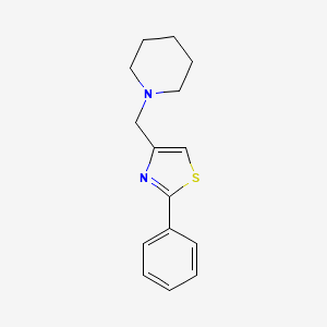 molecular formula C15H18N2S B4762087 1-[(2-phenyl-1,3-thiazol-4-yl)methyl]piperidine 
