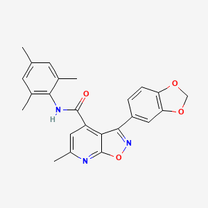 molecular formula C24H21N3O4 B4762099 3-(1,3-benzodioxol-5-yl)-N-mesityl-6-methylisoxazolo[5,4-b]pyridine-4-carboxamide 