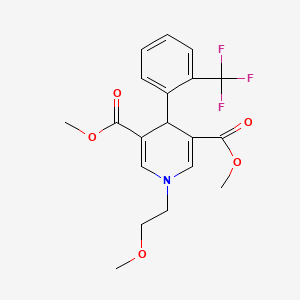 molecular formula C19H20F3NO5 B4762141 dimethyl 1-(2-methoxyethyl)-4-[2-(trifluoromethyl)phenyl]-1,4-dihydro-3,5-pyridinedicarboxylate 