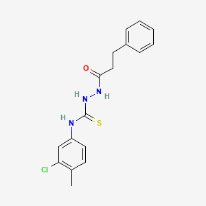 molecular formula C17H18ClN3OS B4762149 N-(3-chloro-4-methylphenyl)-2-(3-phenylpropanoyl)hydrazinecarbothioamide 