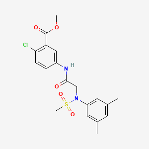 molecular formula C19H21ClN2O5S B4762167 methyl 2-chloro-5-{[N-(3,5-dimethylphenyl)-N-(methylsulfonyl)glycyl]amino}benzoate 