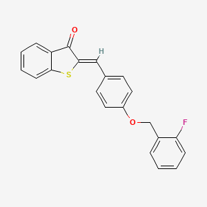 molecular formula C22H15FO2S B4762168 2-{4-[(2-fluorobenzyl)oxy]benzylidene}-1-benzothiophen-3(2H)-one 