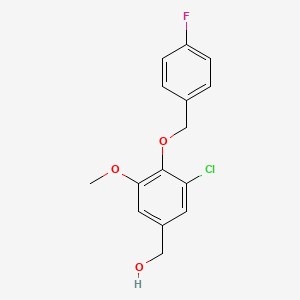 molecular formula C15H14ClFO3 B4762191 {3-chloro-4-[(4-fluorobenzyl)oxy]-5-methoxyphenyl}methanol 