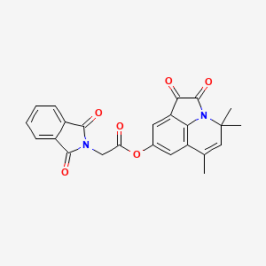 molecular formula C24H18N2O6 B4762209 4,4,6-trimethyl-1,2-dioxo-1,2-dihydro-4H-pyrrolo[3,2,1-ij]quinolin-8-yl (1,3-dioxo-1,3-dihydro-2H-isoindol-2-yl)acetate 