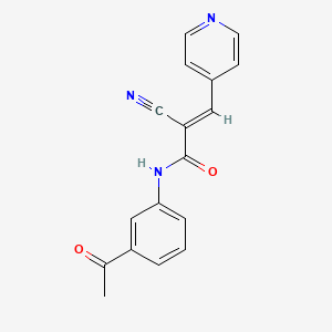 N-(3-acetylphenyl)-2-cyano-3-(4-pyridinyl)acrylamide
