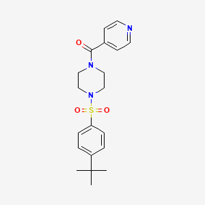 molecular formula C20H25N3O3S B4762237 1-[(4-tert-butylphenyl)sulfonyl]-4-isonicotinoylpiperazine 