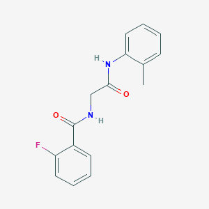 molecular formula C16H15FN2O2 B4762244 2-fluoro-N-{2-[(2-methylphenyl)amino]-2-oxoethyl}benzamide 