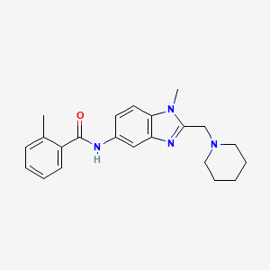 molecular formula C22H26N4O B4762250 2-methyl-N-[1-methyl-2-(1-piperidinylmethyl)-1H-benzimidazol-5-yl]benzamide 