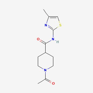 molecular formula C12H17N3O2S B4762263 1-acetyl-N-(4-methyl-1,3-thiazol-2-yl)-4-piperidinecarboxamide 