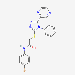 N-(4-bromophenyl)-2-{[4-phenyl-5-(2-pyrazinyl)-4H-1,2,4-triazol-3-yl]thio}acetamide