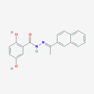 molecular formula C19H16N2O3 B4762337 2,5-dihydroxy-N'-[1-(2-naphthyl)ethylidene]benzohydrazide 