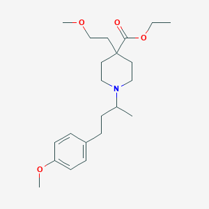 molecular formula C22H35NO4 B4762344 ethyl 4-(2-methoxyethyl)-1-[3-(4-methoxyphenyl)-1-methylpropyl]-4-piperidinecarboxylate 