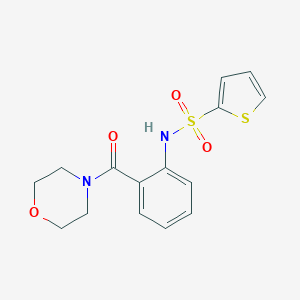 molecular formula C15H16N2O4S2 B476235 N-[2-(4-morpholinylcarbonyl)phenyl]-2-thiophenesulfonamide CAS No. 708214-56-6