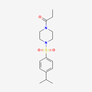molecular formula C16H24N2O3S B4762373 1-[(4-isopropylphenyl)sulfonyl]-4-propionylpiperazine 