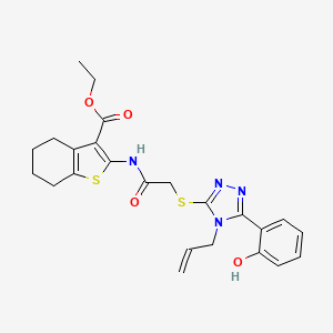 molecular formula C24H26N4O4S2 B4762387 ethyl 2-[({[4-allyl-5-(2-hydroxyphenyl)-4H-1,2,4-triazol-3-yl]thio}acetyl)amino]-4,5,6,7-tetrahydro-1-benzothiophene-3-carboxylate 