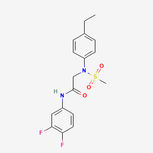 molecular formula C17H18F2N2O3S B4762402 N~1~-(3,4-difluorophenyl)-N~2~-(4-ethylphenyl)-N~2~-(methylsulfonyl)glycinamide 