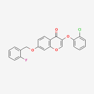 molecular formula C22H14ClFO4 B4762406 3-(2-chlorophenoxy)-7-[(2-fluorobenzyl)oxy]-4H-chromen-4-one 