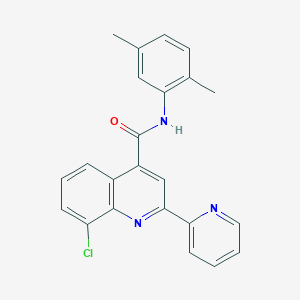 molecular formula C23H18ClN3O B4762425 8-chloro-N-(2,5-dimethylphenyl)-2-(2-pyridinyl)-4-quinolinecarboxamide 