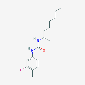 molecular formula C16H25FN2O B4762445 N-(3-fluoro-4-methylphenyl)-N'-(1-methylheptyl)urea 