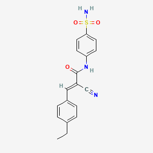 molecular formula C18H17N3O3S B4762452 N-[4-(aminosulfonyl)phenyl]-2-cyano-3-(4-ethylphenyl)acrylamide 
