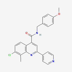 7-chloro-N-(4-methoxybenzyl)-8-methyl-2-(4-pyridinyl)-4-quinolinecarboxamide