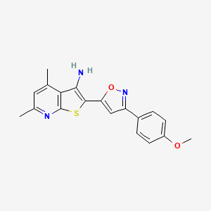 molecular formula C19H17N3O2S B4762489 2-[3-(4-methoxyphenyl)isoxazol-5-yl]-4,6-dimethylthieno[2,3-b]pyridin-3-amine CAS No. 893777-27-0