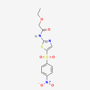 molecular formula C13H13N3O6S2 B4762497 2-ethoxy-N-{5-[(4-nitrophenyl)sulfonyl]-1,3-thiazol-2-yl}acetamide 
