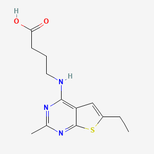 molecular formula C13H17N3O2S B4762540 4-[(6-ethyl-2-methylthieno[2,3-d]pyrimidin-4-yl)amino]butanoic acid 