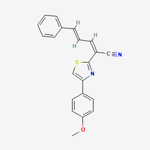 molecular formula C21H16N2OS B4762542 2-[4-(4-methoxyphenyl)-1,3-thiazol-2-yl]-5-phenyl-2,4-pentadienenitrile 