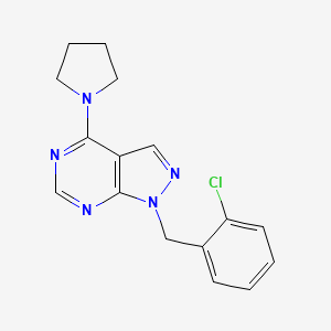 molecular formula C16H16ClN5 B4762575 1-(2-chlorobenzyl)-4-(1-pyrrolidinyl)-1H-pyrazolo[3,4-d]pyrimidine 