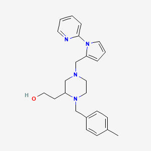 molecular formula C24H30N4O B4762587 2-(1-(4-methylbenzyl)-4-{[1-(2-pyridinyl)-1H-pyrrol-2-yl]methyl}-2-piperazinyl)ethanol 