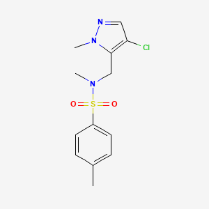molecular formula C13H16ClN3O2S B4762592 N-[(4-chloro-1-methyl-1H-pyrazol-5-yl)methyl]-N,4-dimethylbenzenesulfonamide 