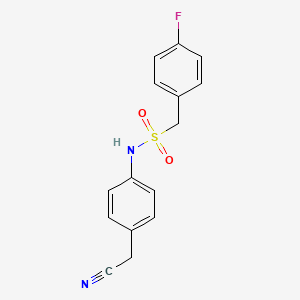 molecular formula C15H13FN2O2S B4762643 N-[4-(cyanomethyl)phenyl]-1-(4-fluorophenyl)methanesulfonamide 