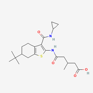 molecular formula C22H32N2O4S B4762645 5-({6-tert-butyl-3-[(cyclopropylamino)carbonyl]-4,5,6,7-tetrahydro-1-benzothien-2-yl}amino)-3-methyl-5-oxopentanoic acid 