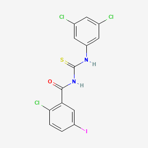 molecular formula C14H8Cl3IN2OS B4762653 2-chloro-N-{[(3,5-dichlorophenyl)amino]carbonothioyl}-5-iodobenzamide 