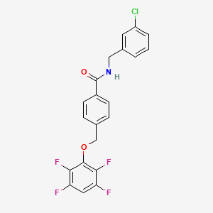 molecular formula C21H14ClF4NO2 B4762672 N-(3-chlorobenzyl)-4-[(2,3,5,6-tetrafluorophenoxy)methyl]benzamide 