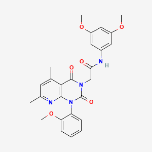 molecular formula C26H26N4O6 B4762685 N-(3,5-dimethoxyphenyl)-2-[1-(2-methoxyphenyl)-5,7-dimethyl-2,4-dioxo-1,4-dihydropyrido[2,3-d]pyrimidin-3(2H)-yl]acetamide 