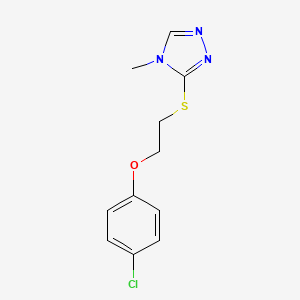 molecular formula C11H12ClN3OS B4762705 3-{[2-(4-chlorophenoxy)ethyl]thio}-4-methyl-4H-1,2,4-triazole 