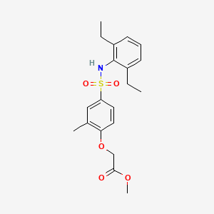 molecular formula C20H25NO5S B4762714 methyl (4-{[(2,6-diethylphenyl)amino]sulfonyl}-2-methylphenoxy)acetate 