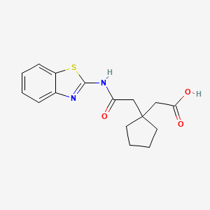 molecular formula C16H18N2O3S B4762724 {1-[2-(1,3-benzothiazol-2-ylamino)-2-oxoethyl]cyclopentyl}acetic acid 
