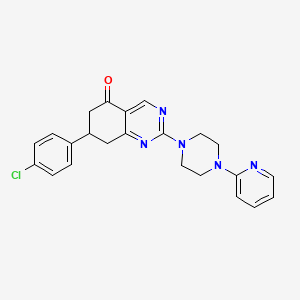 molecular formula C23H22ClN5O B4762727 7-(4-chlorophenyl)-2-[4-(2-pyridinyl)-1-piperazinyl]-7,8-dihydro-5(6H)-quinazolinone 