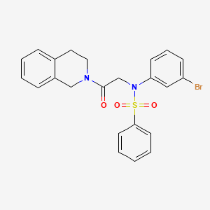 molecular formula C23H21BrN2O3S B4762734 N-(3-bromophenyl)-N-[2-(3,4-dihydro-2(1H)-isoquinolinyl)-2-oxoethyl]benzenesulfonamide 