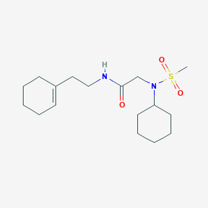 molecular formula C17H30N2O3S B4762775 N~1~-[2-(1-cyclohexen-1-yl)ethyl]-N~2~-cyclohexyl-N~2~-(methylsulfonyl)glycinamide 