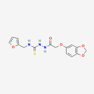 molecular formula C15H15N3O5S B4762779 2-[(1,3-benzodioxol-5-yloxy)acetyl]-N-(2-furylmethyl)hydrazinecarbothioamide 