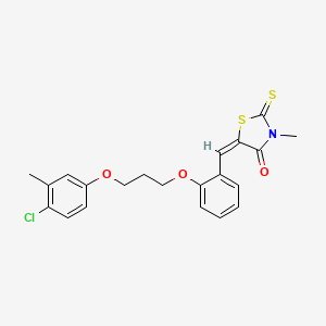 molecular formula C21H20ClNO3S2 B4762787 5-{2-[3-(4-chloro-3-methylphenoxy)propoxy]benzylidene}-3-methyl-2-thioxo-1,3-thiazolidin-4-one 