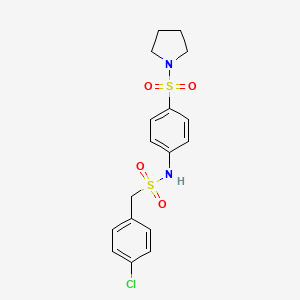molecular formula C17H19ClN2O4S2 B4762795 1-(4-chlorophenyl)-N-[4-(1-pyrrolidinylsulfonyl)phenyl]methanesulfonamide 