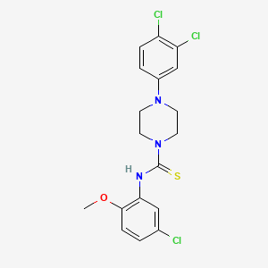 molecular formula C18H18Cl3N3OS B4762823 N-(5-chloro-2-methoxyphenyl)-4-(3,4-dichlorophenyl)-1-piperazinecarbothioamide 