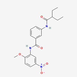 molecular formula C20H23N3O5 B4762827 3-[(2-ethylbutanoyl)amino]-N-(2-methoxy-5-nitrophenyl)benzamide 
