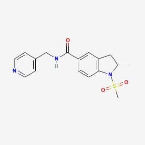 molecular formula C17H19N3O3S B4762830 2-methyl-1-(methylsulfonyl)-N-(4-pyridinylmethyl)-5-indolinecarboxamide 